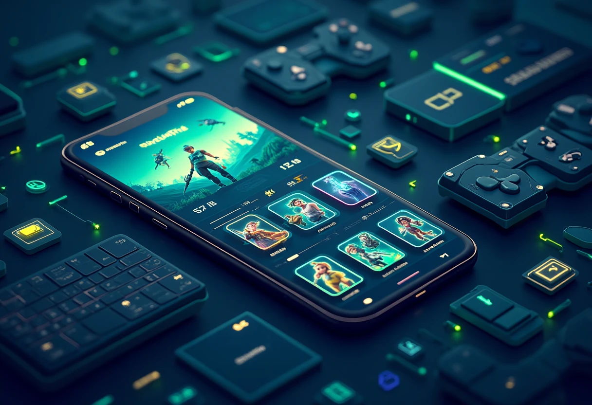 Interface de app com emotes de Fortnite