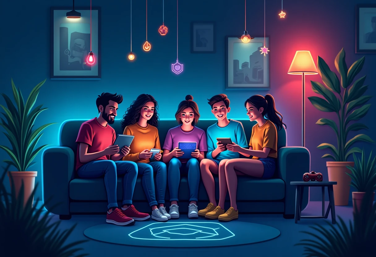 Jogadores testando aplicativos Roblox