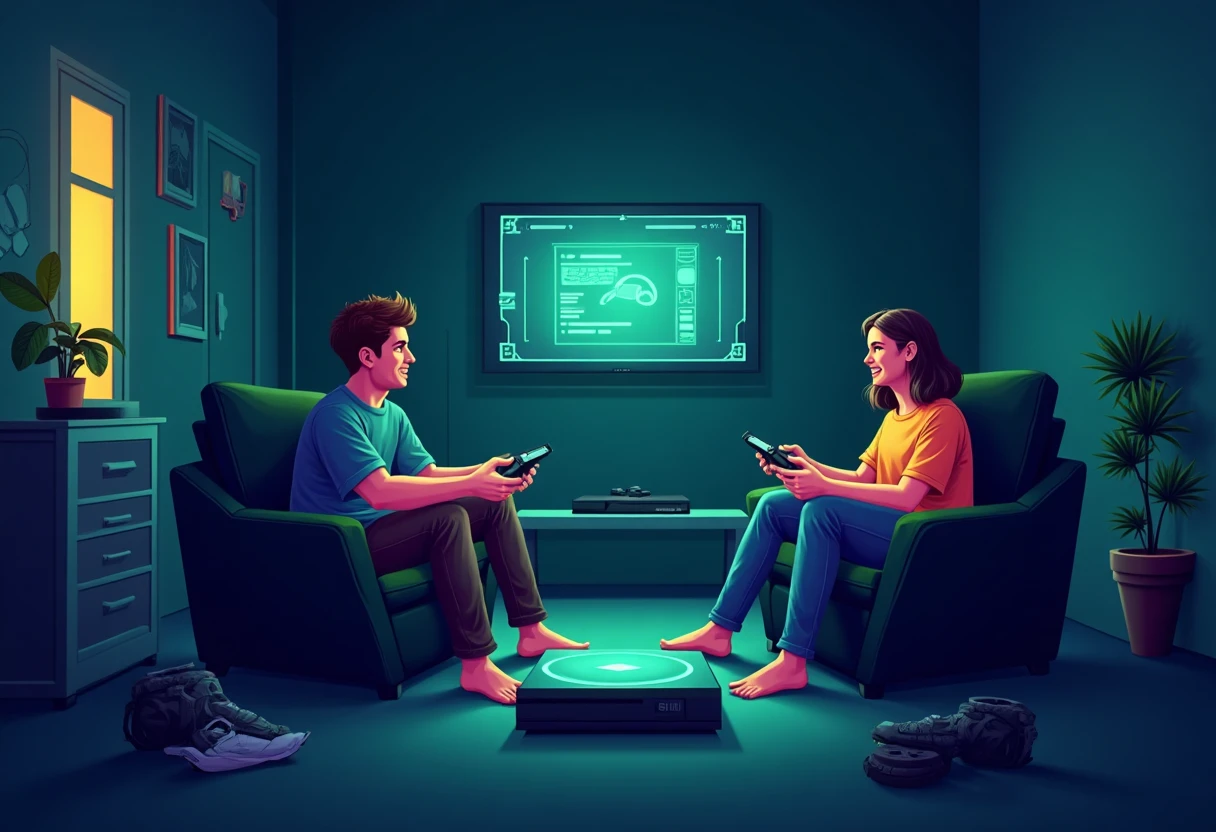 Amigos jogando juntos